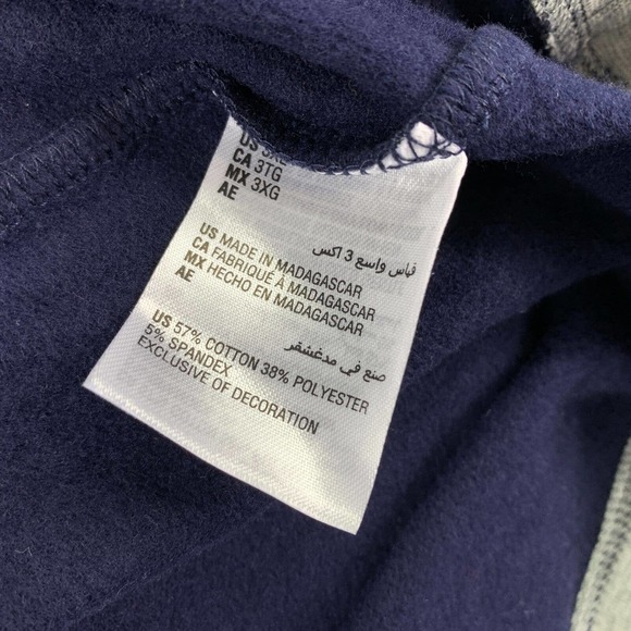 Club Room Mens Fleece Long Sleeve Colorblock Turtleneck Sweater Navy Blue 3XL - Picture 4 of 4